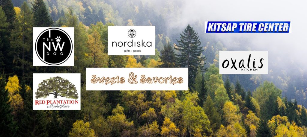 donor logos on forest background