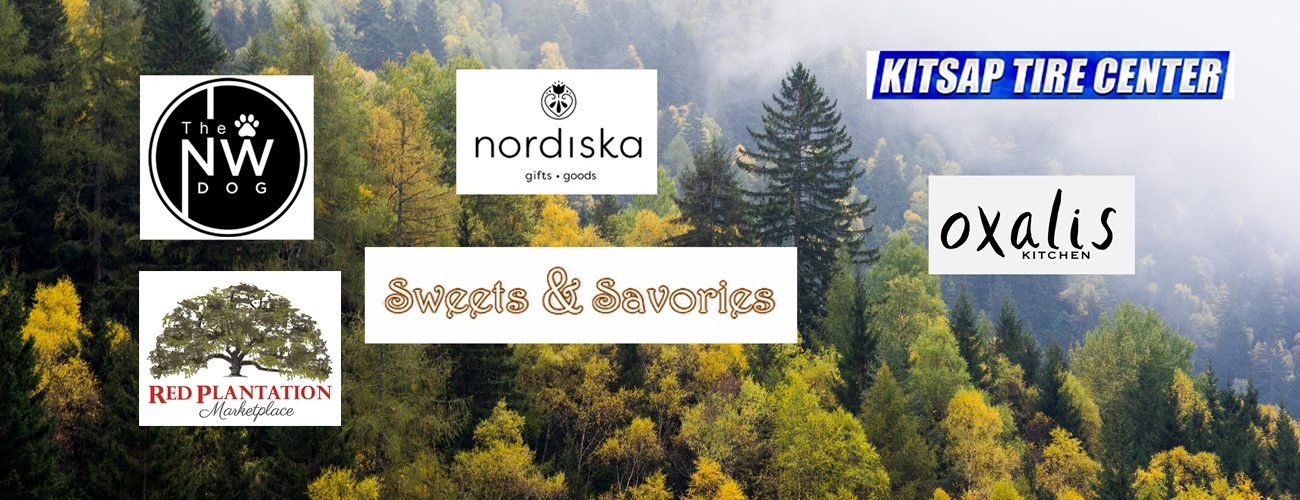 donor logos on forest background