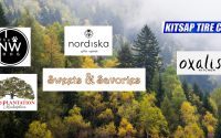 donor logos on forest background