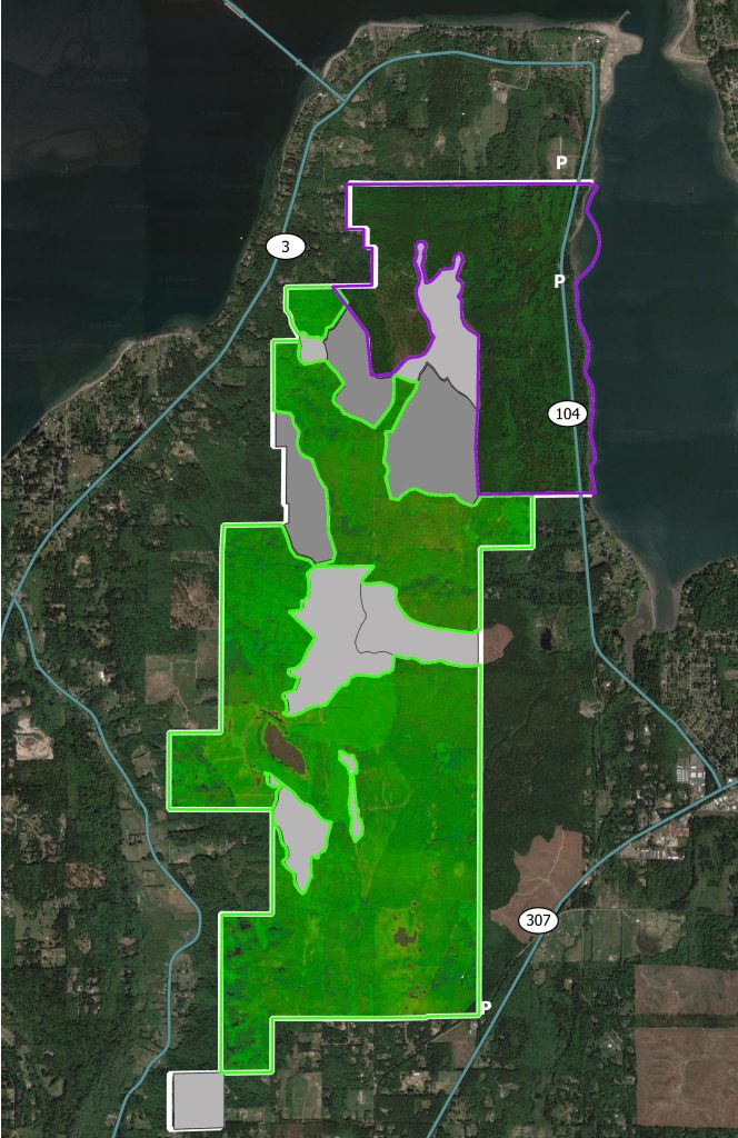 Map showing areas of the park 