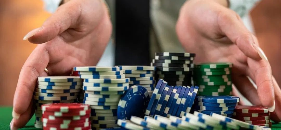 ante-ing up poker chips